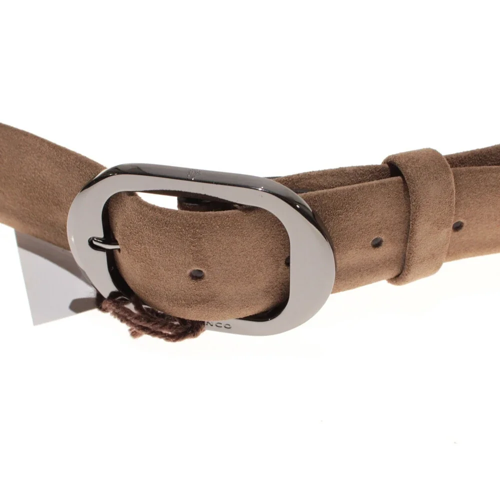 Di Bianco NWT Cut to Size Dress Belt In Solid Brown Suede Leather One Size